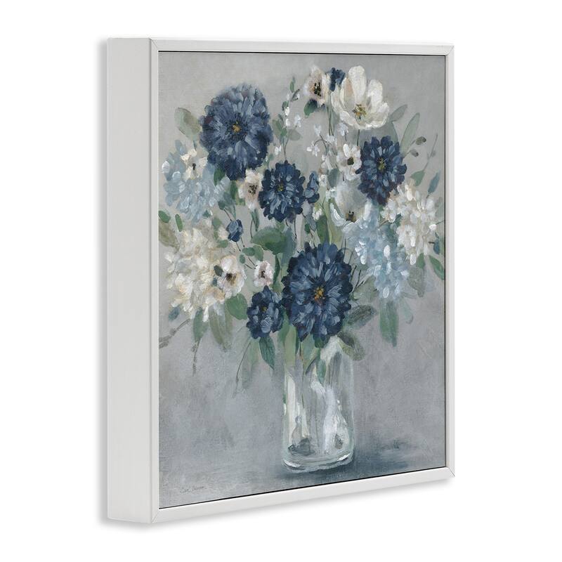 Stupell Blue Mums Mixed Bouquet Framed Giclee Art Design By Carol Robinson