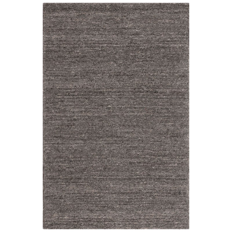 SAFAVIEH Handmade Himalaya Deco Frame & Contemporary Solid Ivory Wool - 6' x 9' - Grey - Runner/Rectangle
