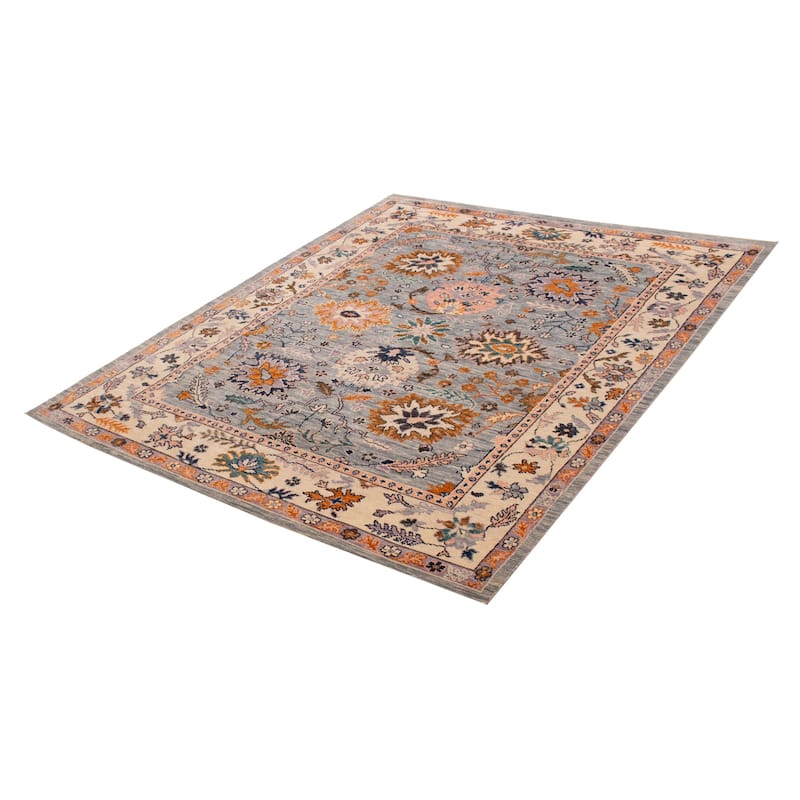 ECARPETGALLERY Hand-knotted Modern Oushak Light Blue Wool Rug - 8' 1" x 9' 11"