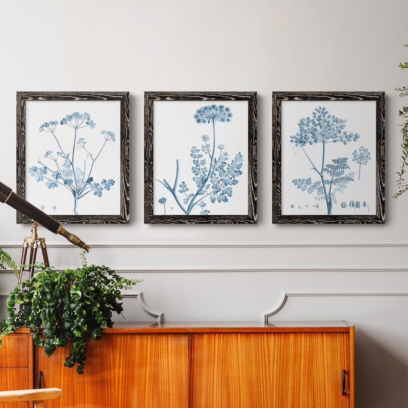 Antique Botanical in Blue IV-Premium Framed Canvas - Ready to Hang - Multi-Color