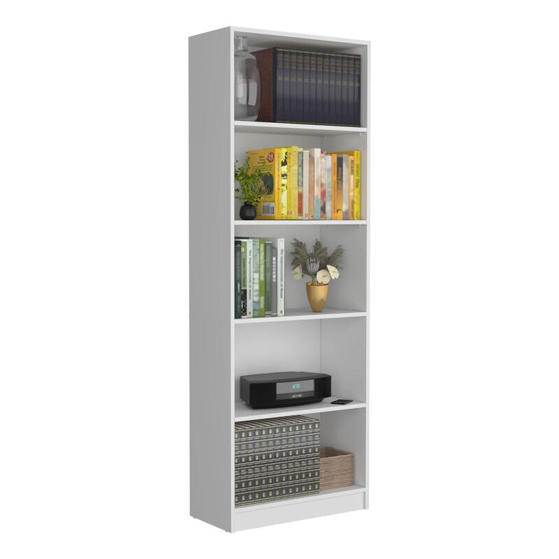 Modern 4-Tier Bookcase with Four Large Storage Shelves for Books and Decor