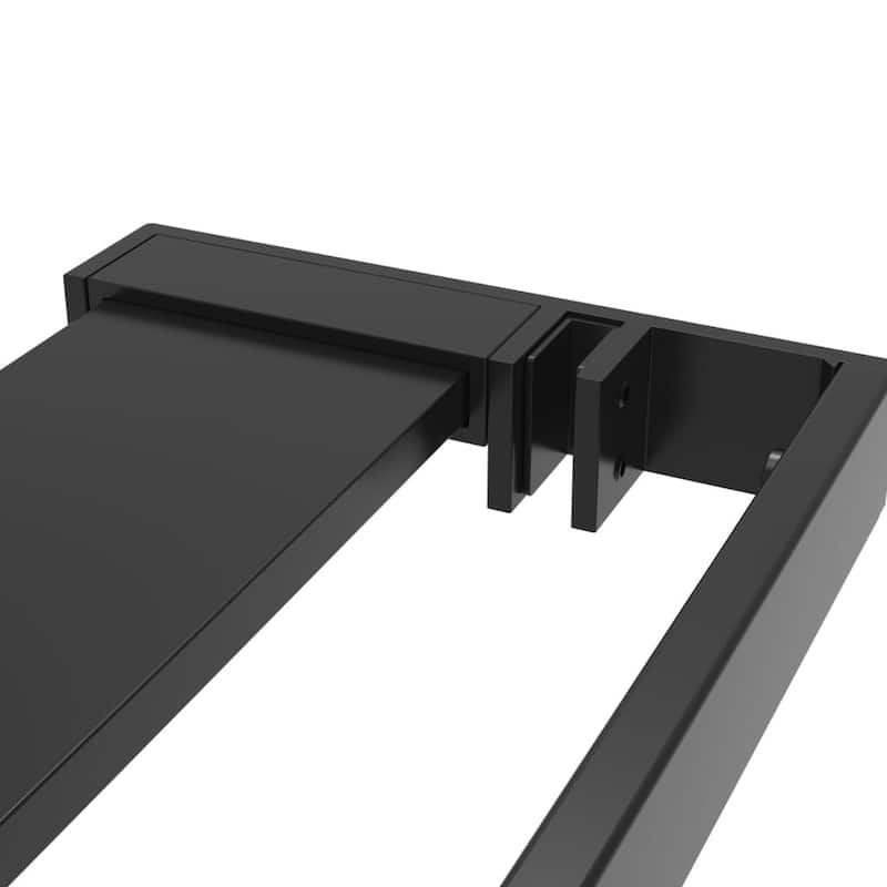vidaXL Walk-in Shower Wall with Shelf Black 31.5/39.4"x76.8" ESG Glass&Aluminum