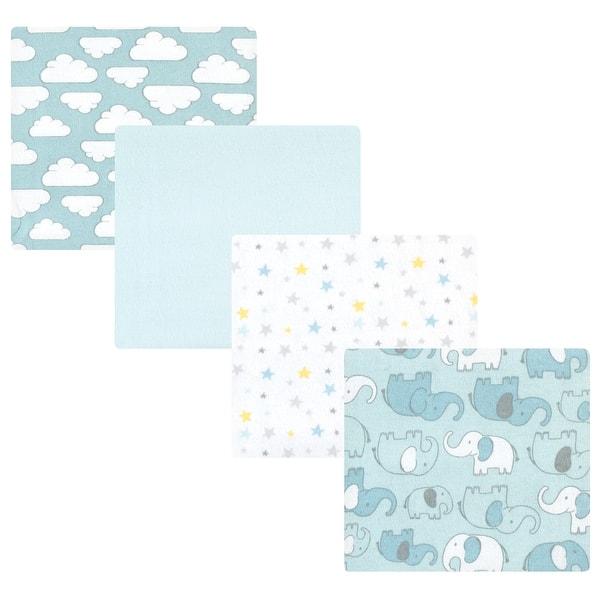 slide 1 of 1, Hudson Baby Infant Boy Cotton Flannel Receiving Blankets, Boy New Elephant, One Size - Boy New Elephant - One Size One Size - Boy New Elephant