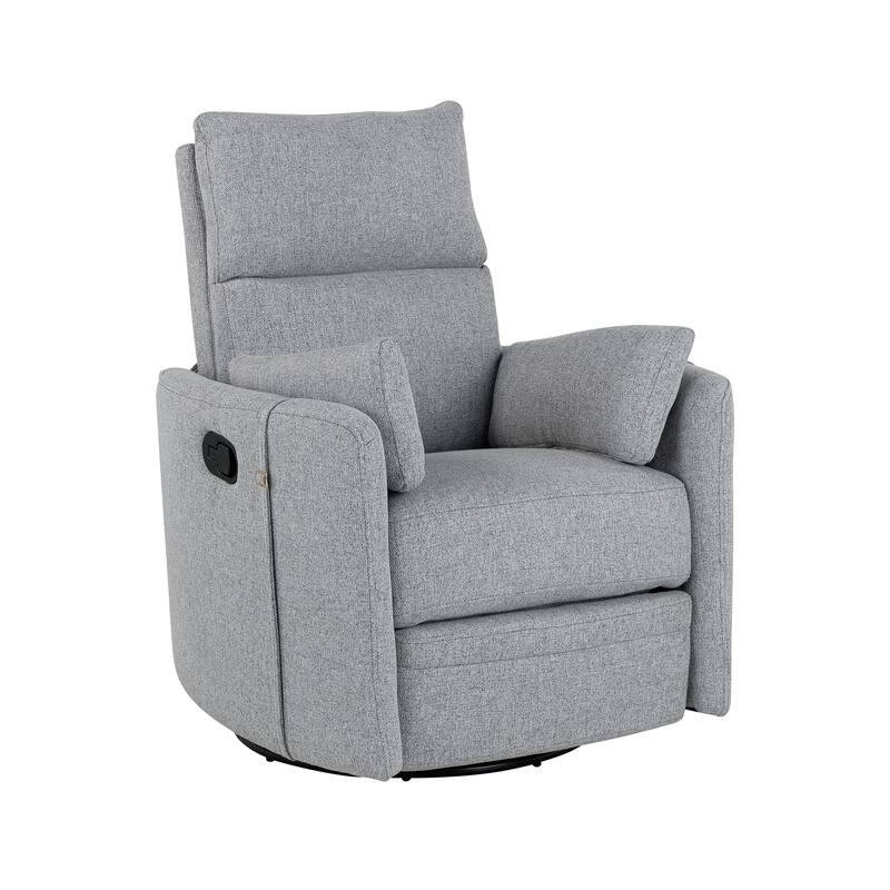 Upholstered Swivel Recliner Manual Rocker