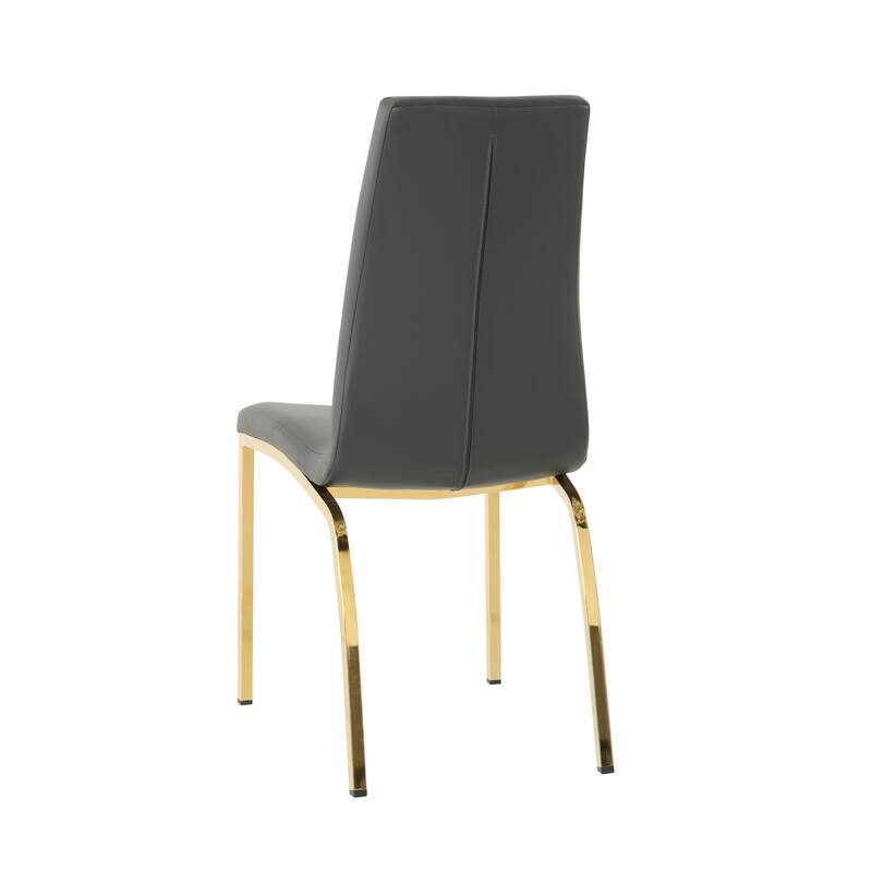 Modern PU seat dining chair Living room chair Upholstered chair, gold-plated metal legs design, kitchen, living room, be