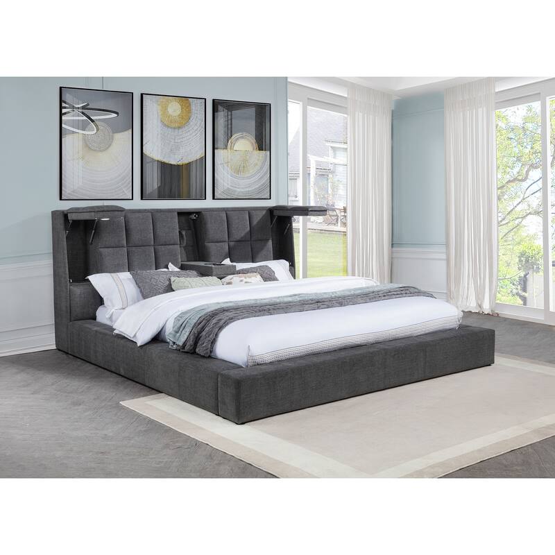 Dreux Upholstered Panel Platform Bed