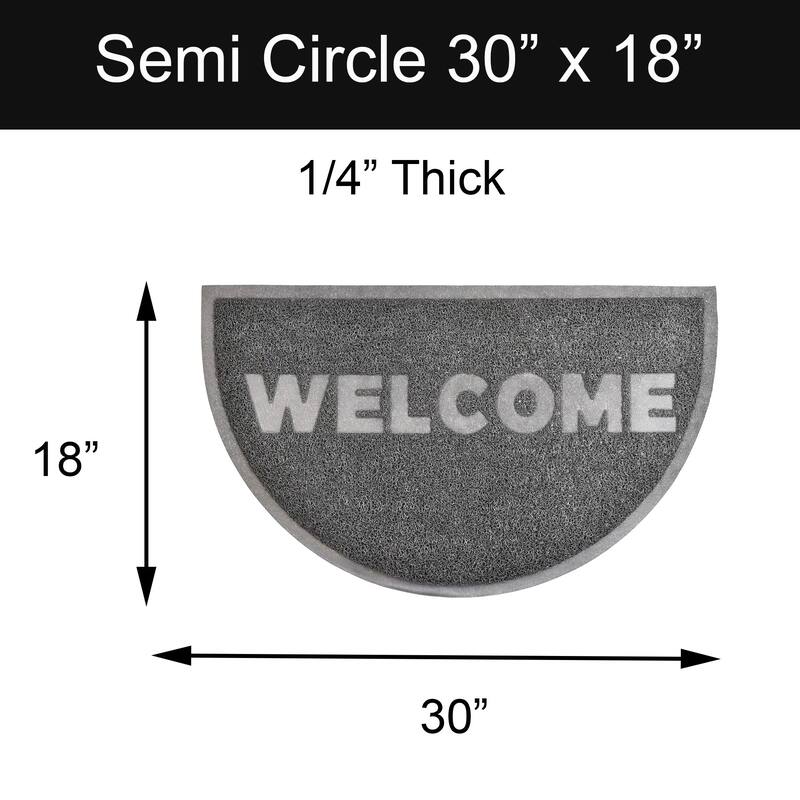 Outdoor Door Mat Semi Circle Scraper Recycled PVC Non-Slip Backing