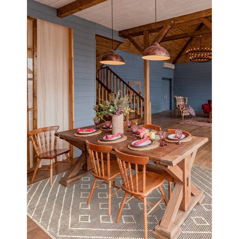 ECARPETGALLERY Braid weave Sienna Cream Wool Rug - 6'0 x 8'8