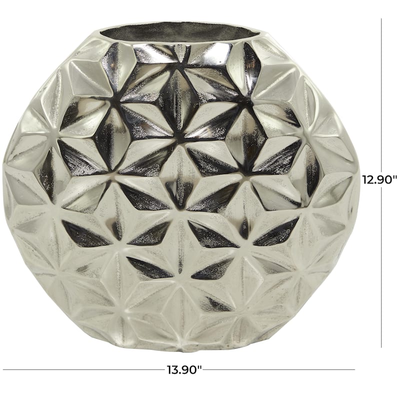 Aluminum Metal Geometric Faceted Decorative Vase - Silver, Black or Gold - CosmoLiving by Cosmopolitan