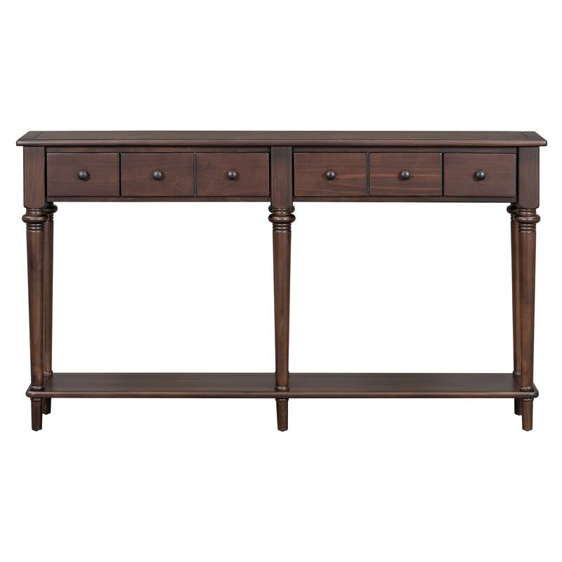 Retro Console Table with Open Shelf