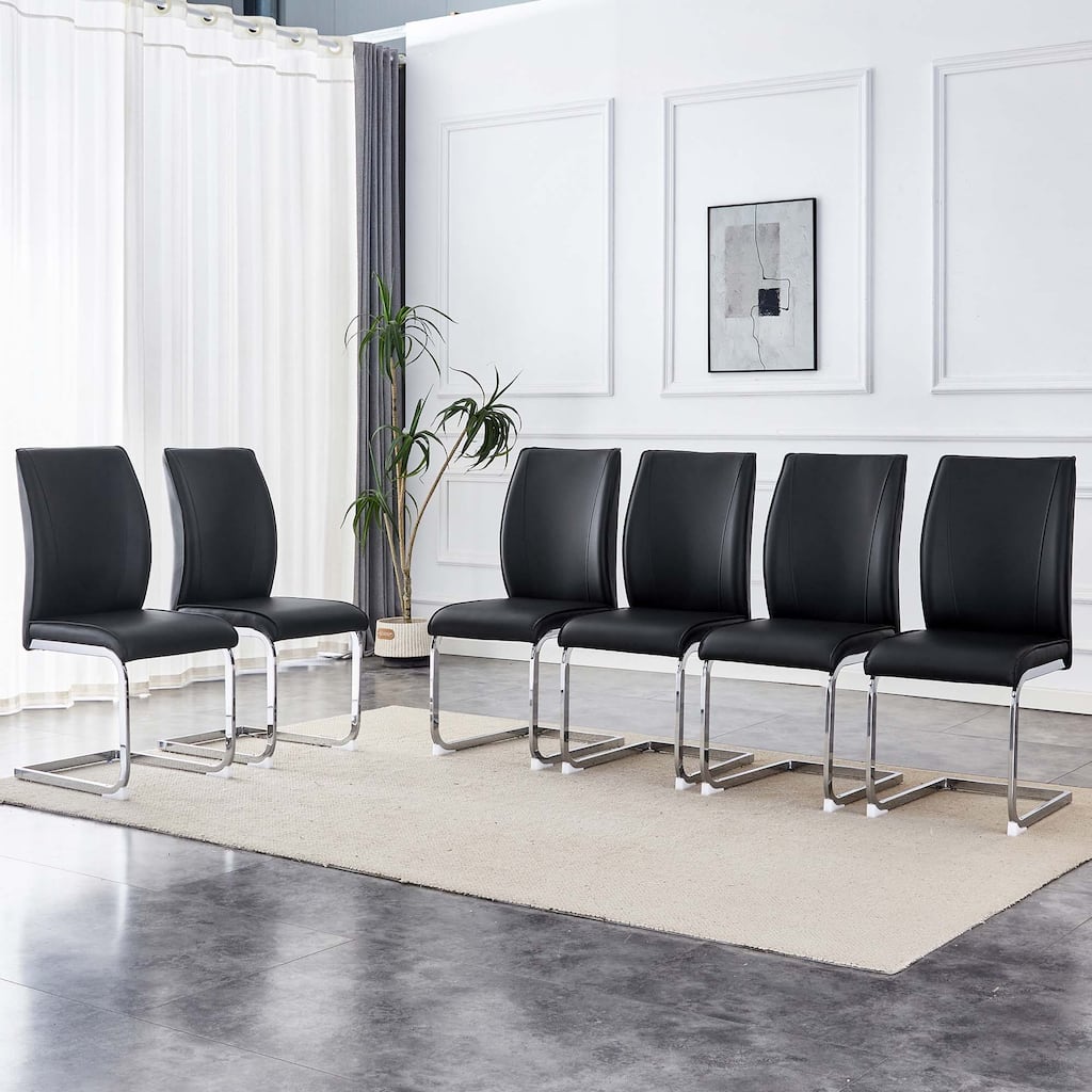 PU High Resilience Dining Chair(Set of 6)