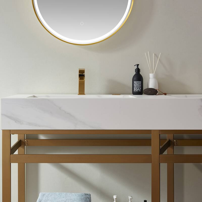 Bilbao 72" Vanity ,stainless steel bracket and Countertop,Mirror