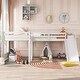 preview thumbnail 12 of 16, L-Shaped Solid Pine Twin Size Loft Bed with Ladder & Slide for 2 Kids