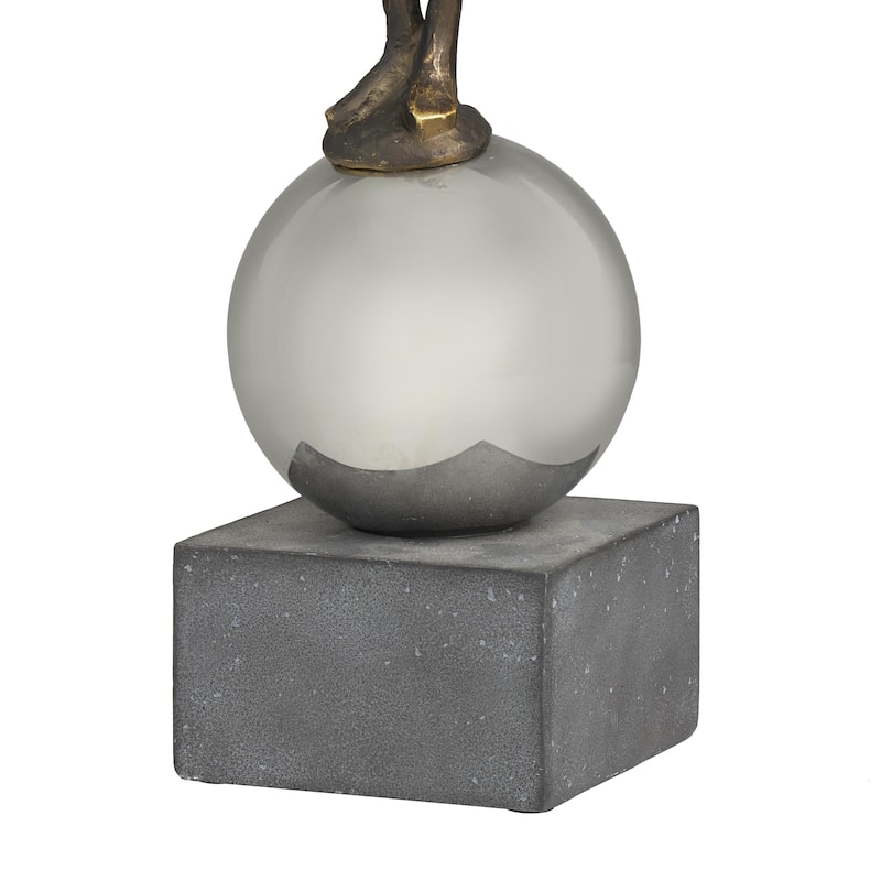 Polystone People Decorative Sculpture with Stainless Steel Accents - Silver - Roche River Decor
