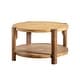 preview thumbnail 2 of 5, 2-Tier Round Coffee Table with Storage Shelf