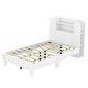 preview thumbnail 4 of 25, Twin/Full Platform Bed with Bookshelf Headboard & Storage Shelves