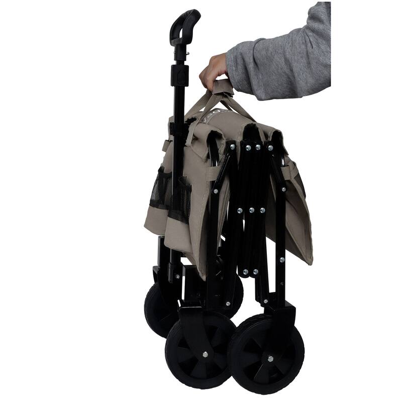 Expandable Dual-Layer Utility Wagon with 100% Extra Space - Grocery Cart for Camping, Shopping, Sports, Gardening, Fishing