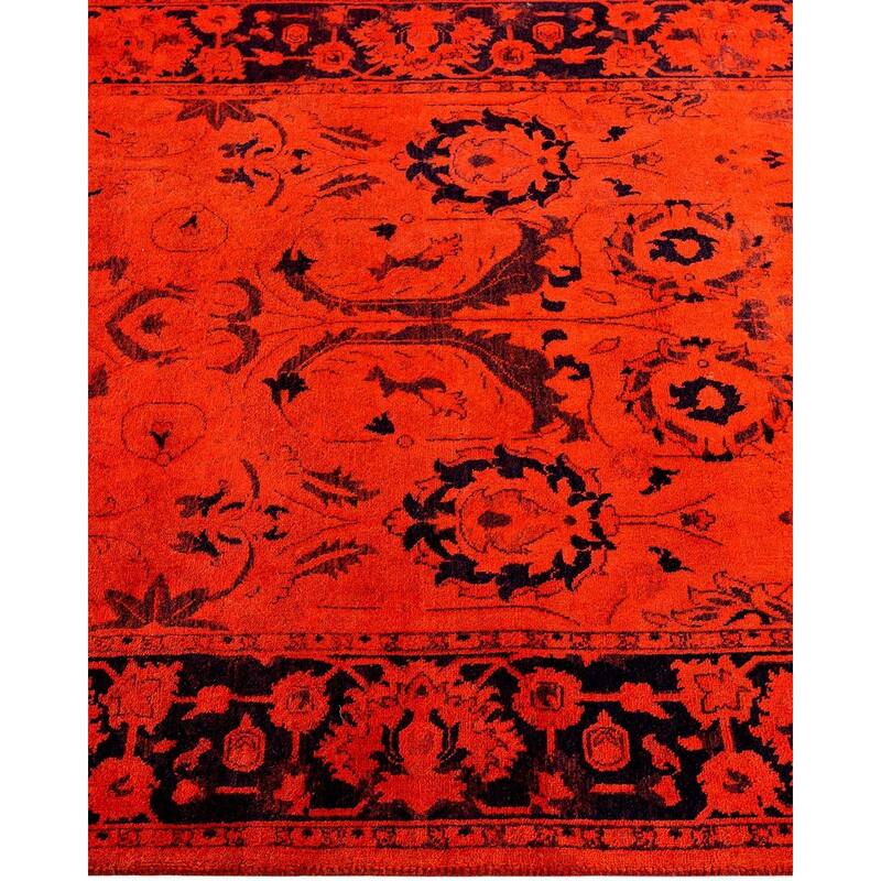 Overdyed, One-of-a-Kind Hand-Knotted Area Rug - Orange - 3' 2" x 5' 1"