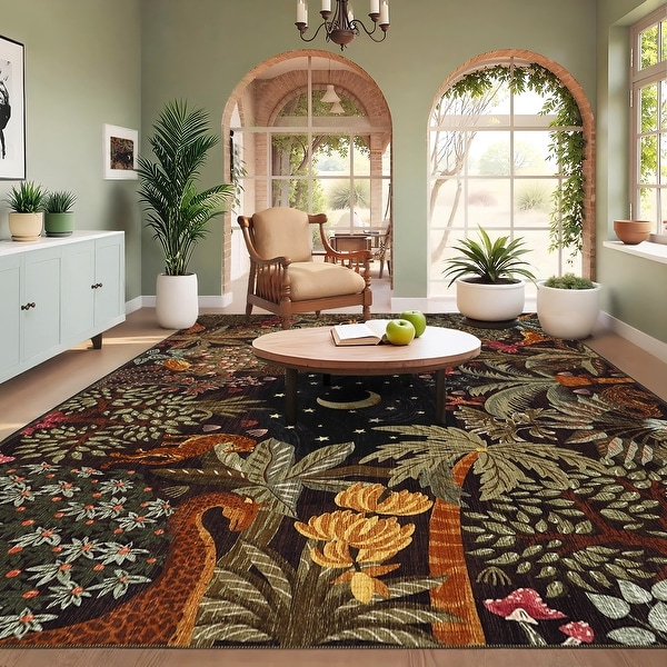 Garvee Midnight Jungle Animal Area Rug - Bed Bath & Beyond - 43143035