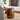 Brown Metal Drum Shaped Accent Table with Hammered Design