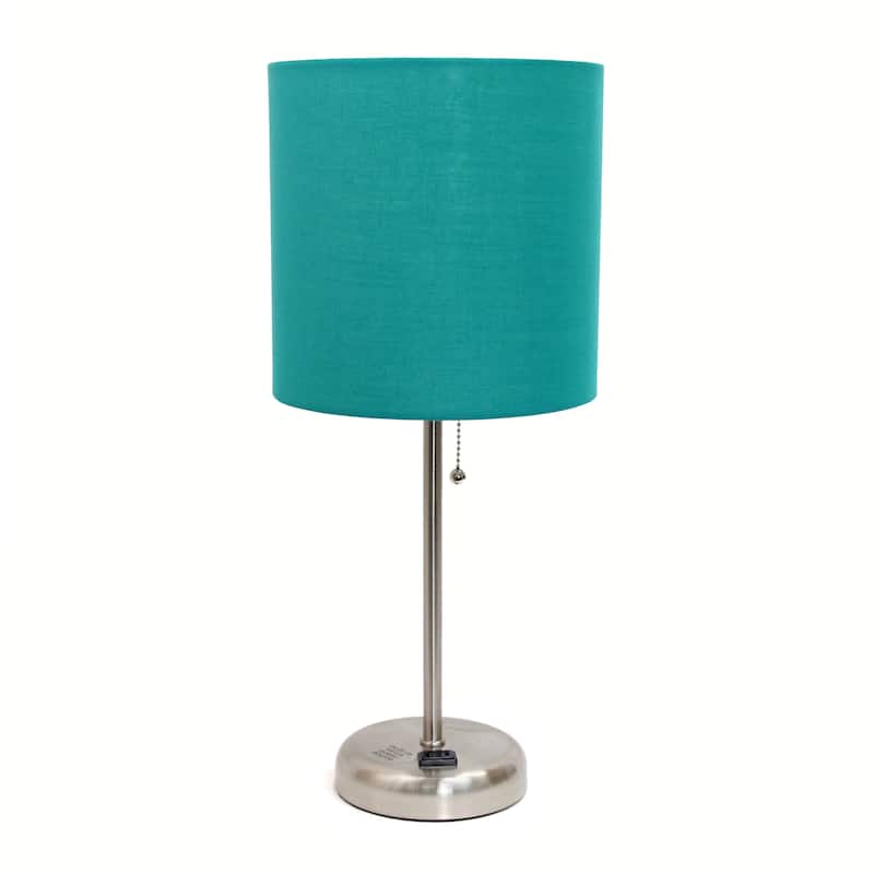 Porch & Den Custer Metal/ Fabric Lamp with Charging Outlet
