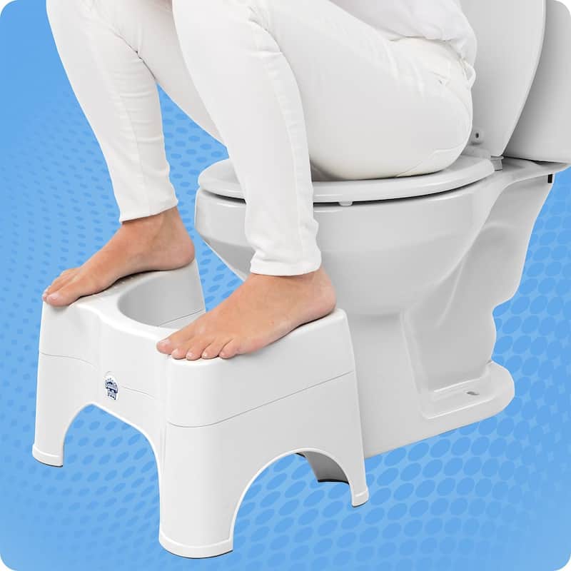 Squatty Potty The Original Bathroom Toilet Stool - Adjustable 2.0, Convertible to 7 Inch or 9 Inch with Removable Topper - White