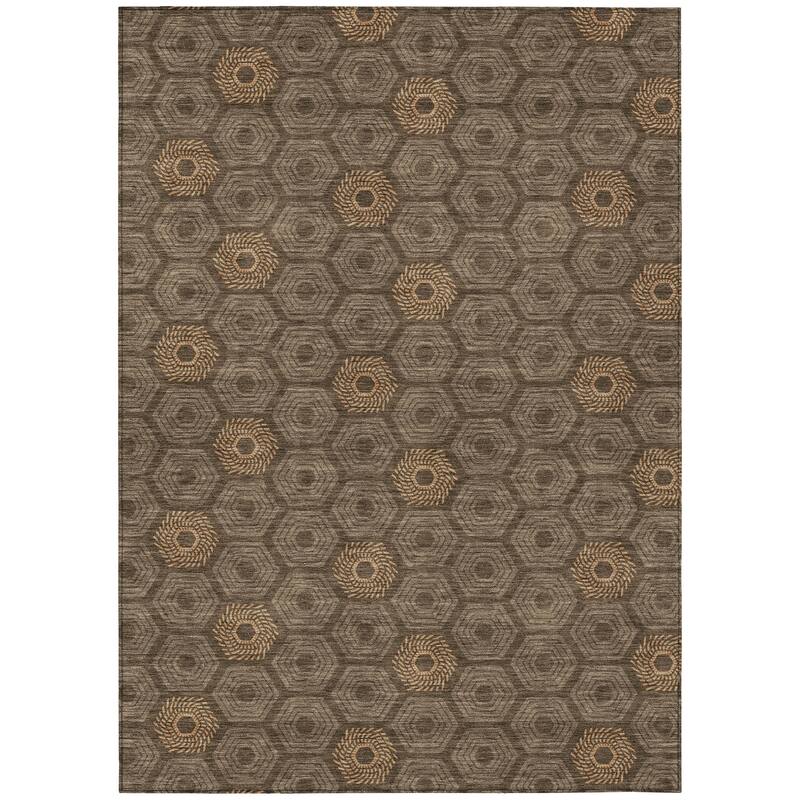 Machine Washable Indoor/ Outdoor Modern Hugoton Chantille Rug