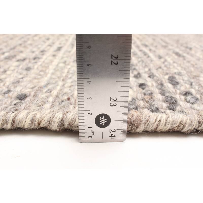 ECARPETGALLERY Braid weave Sienna Grey Wool Rug - 5'2 x 7'5