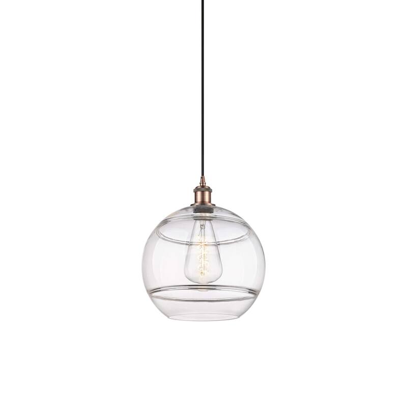 Innovations Lighting 516-1P-14-12 Rochester Pendant Rochester 12" Wide - Antique Copper / Clear