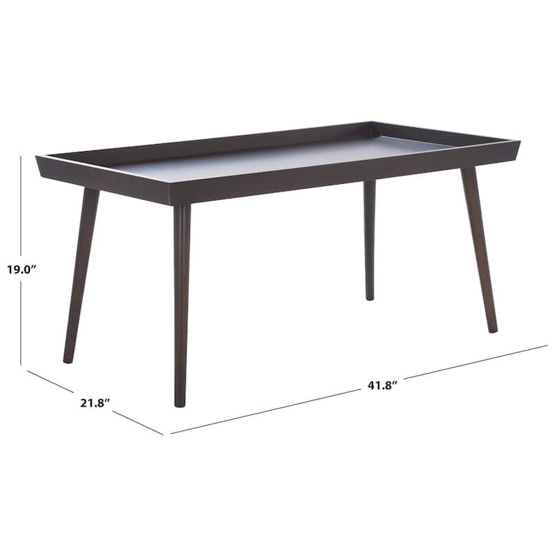SAFAVIEH Parlee Antique White Coffee Table with Tray - 41.8" x 21.8" x 19" - 42"W x 22"D x 19"H
