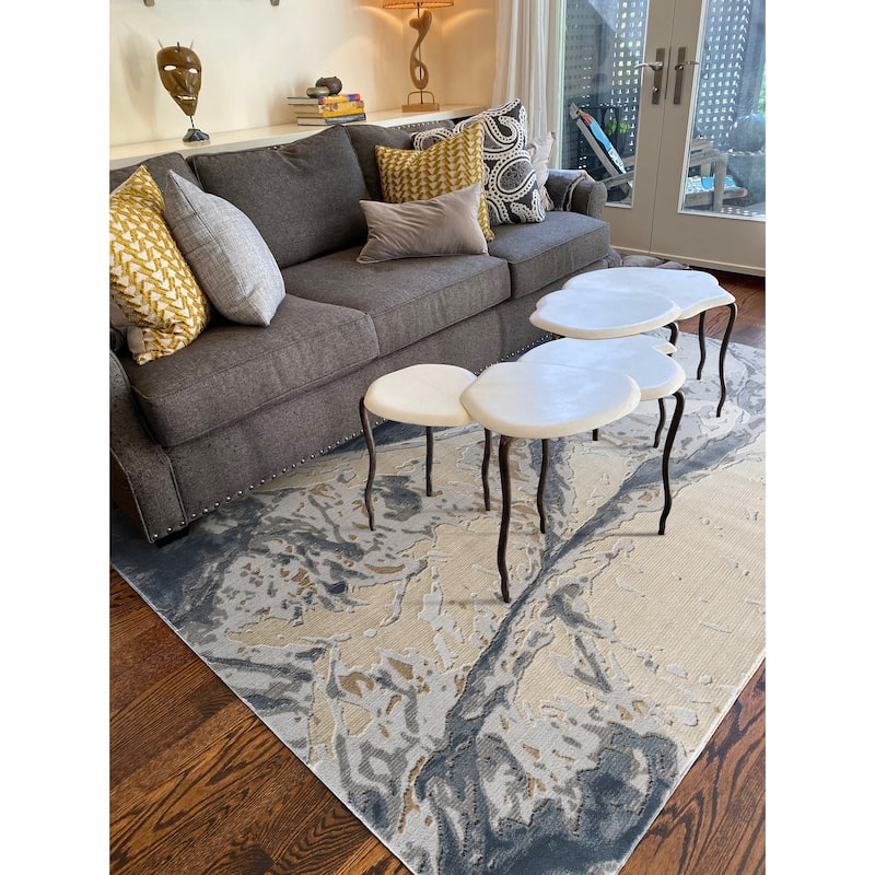Global altitude collection, indoor/outdoor area rug. - 9'3" x 12' - Sand/Natural/Criss Cross/Lavender/Ivory