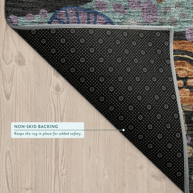 Machine Washable Indoor/ Outdoor Whimsy Floral Chantille Rug