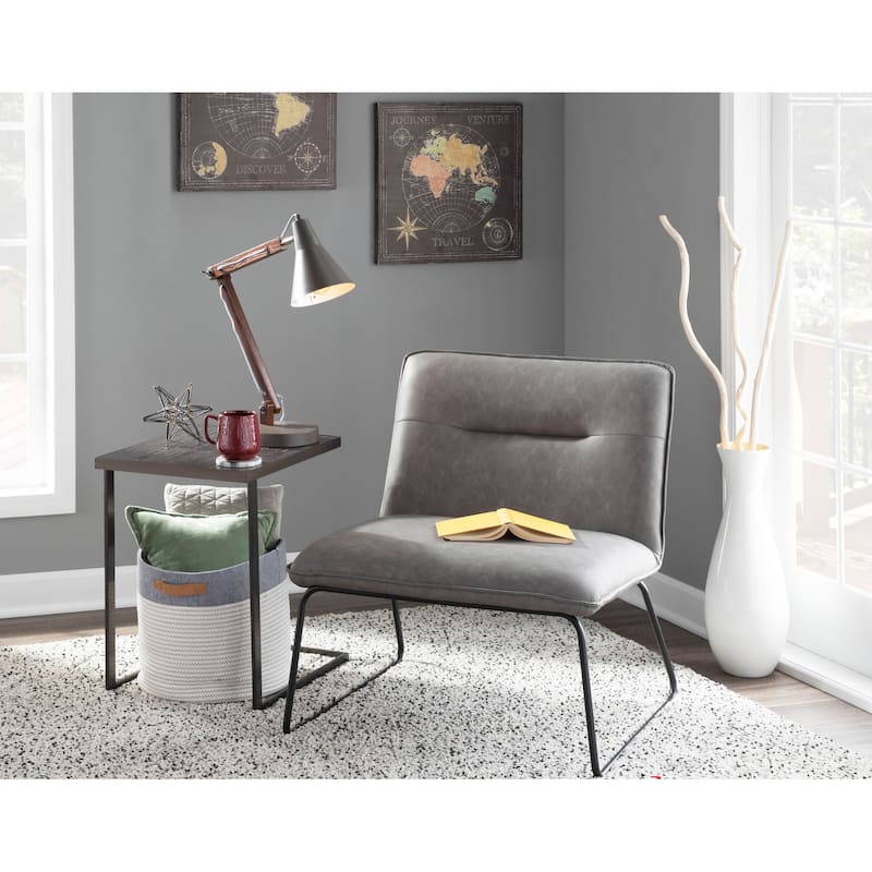 Carbon Loft Kerby Industrial Faux Leather Accent Chair