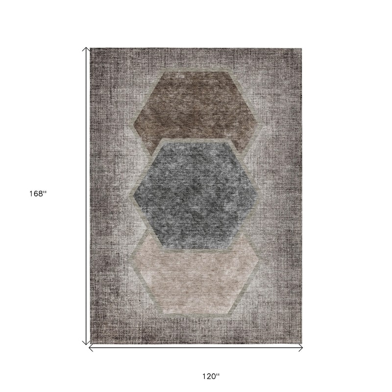 HomeRoots Geometric Transitional Rectangle Outdoor Rug