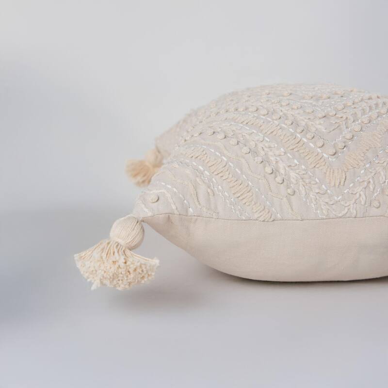 Rizzy Home Geometric Embroidered Throw Pillow