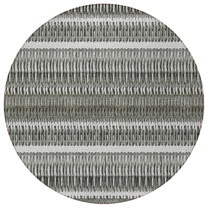HomeRoots Striped Transitional Rectangle Outdoor Rug