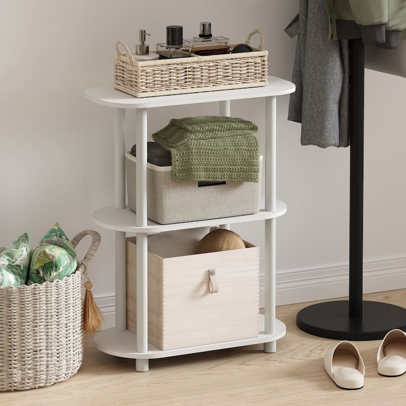 Furinno Turn-N-Tube No Tools 3-Tier Modern Oval Side Display Rack