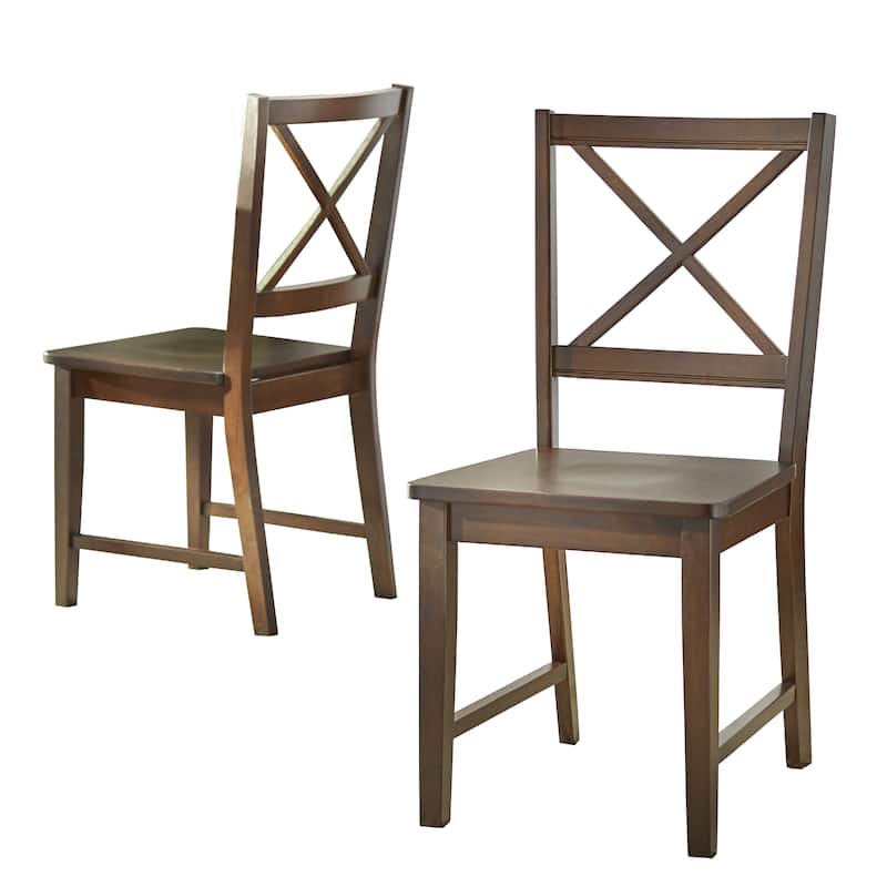 Simple Living Solid Wood Crossback Dining Chairs (Set of 2)