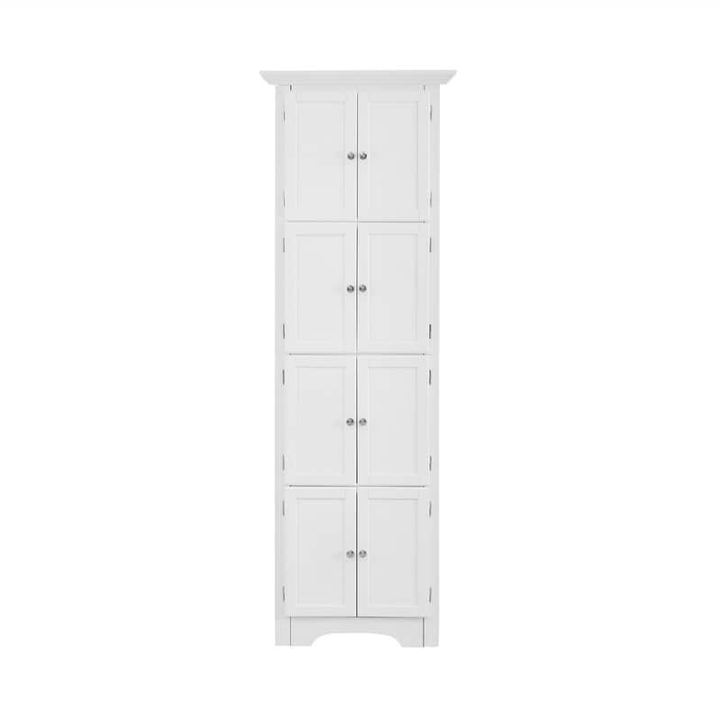 Bathroom Tall Corner Storage Cabinet, Floor Display Storage Cabinet with 8 Doors and 4 Shelves for Bathroom, Living Room