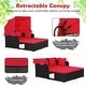 preview thumbnail 36 of 61, Outdoor Patio Daybed with Canopy and Foldable Side Trays - 65" x 60.5 x 58.5"