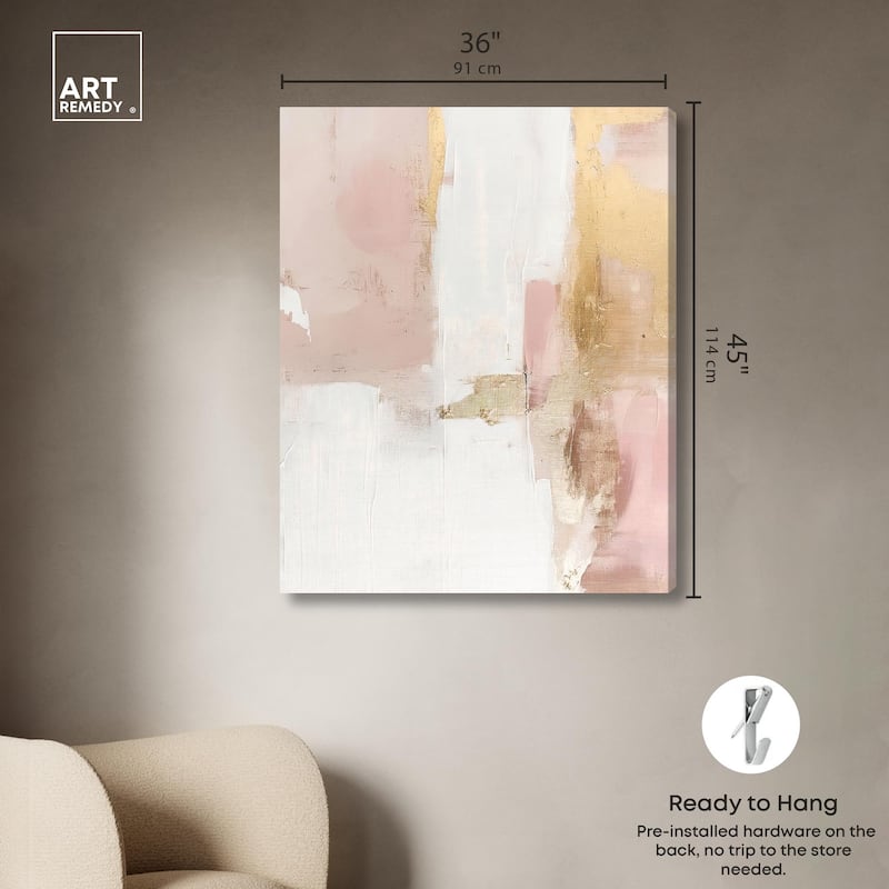 Blush Gold Shimmer I Canvas by Art Remedy, Gallery Wrapped