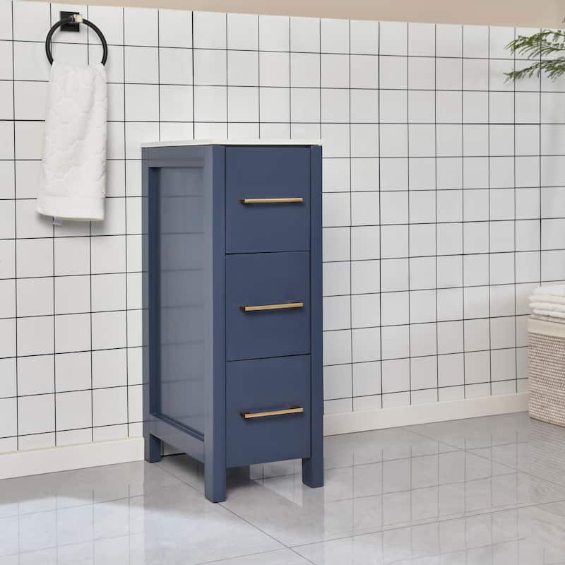 Vanity Art 12-Inch Bathroom Vanity Cabinet 3 Drawer Side Storage Organizer Freestanding Single Vanity Bedroom/Bathroom/Entryway