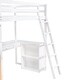 preview thumbnail 9 of 9, Twin Size Wood Loft Bed with Shelves and Desk, White