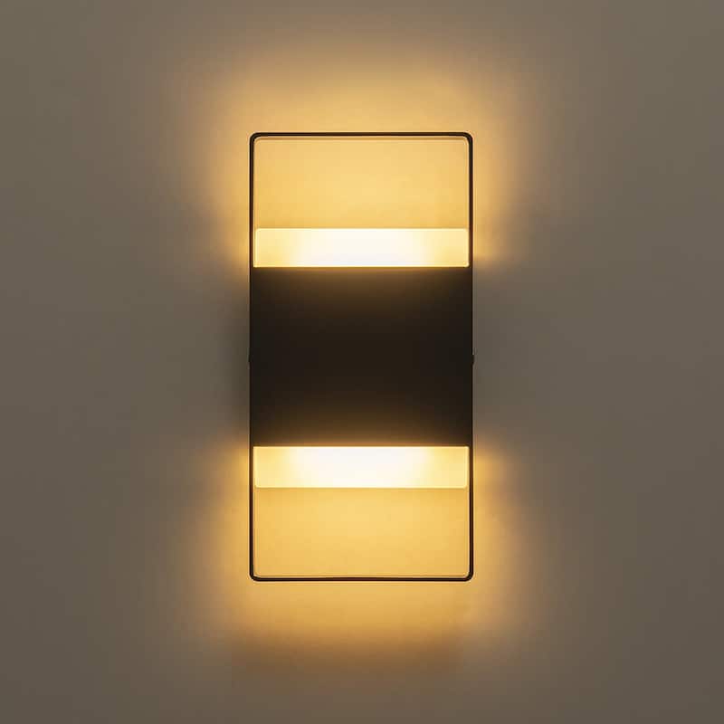 Modern Dimmable LED Outdoor Wall Sconce Rectangular Exterior Light