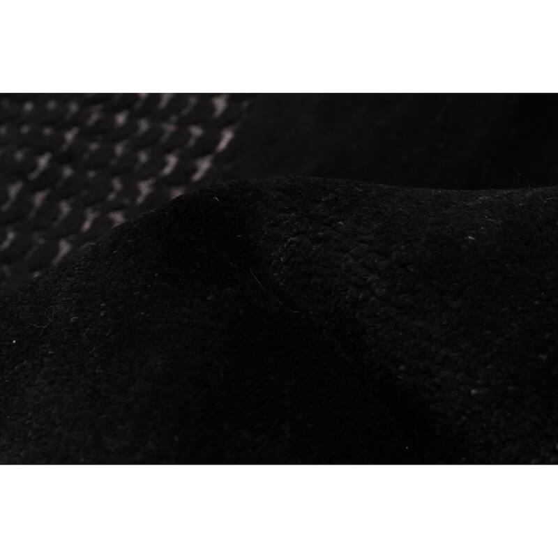 ECARPETGALLERY Hand-knotted Tangier Black Wool Rug - 9'11 x 13'11