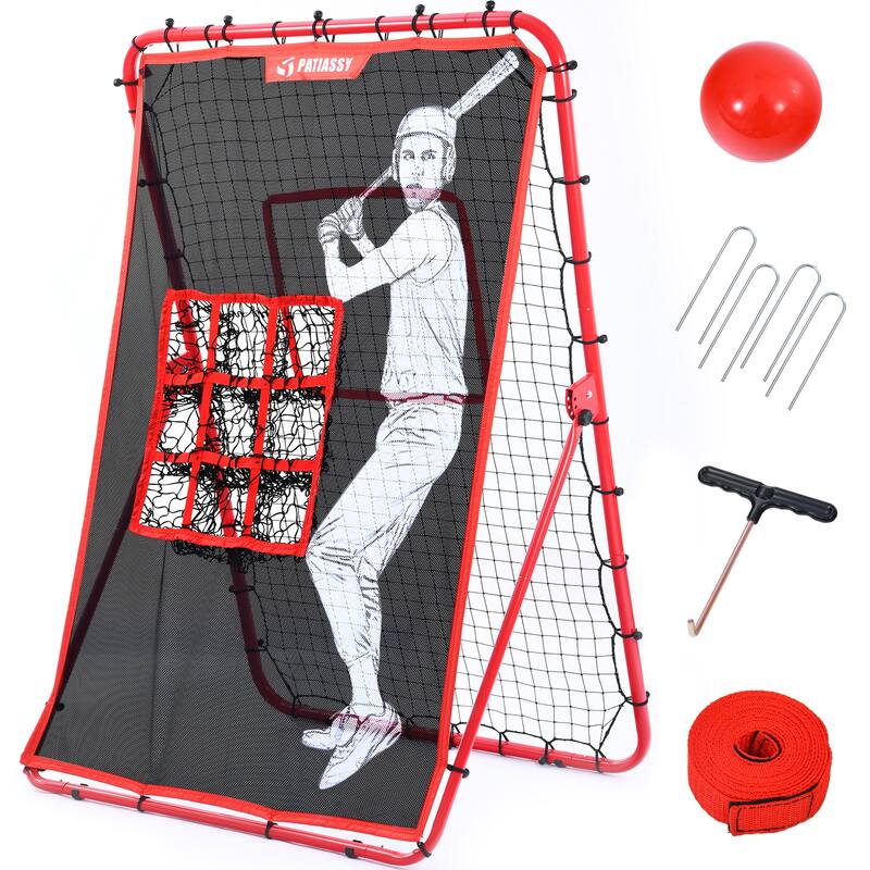 2-in-1 Adjustable Rebounder & Pitching Net for Baseball and Softball - Bounce Back Training