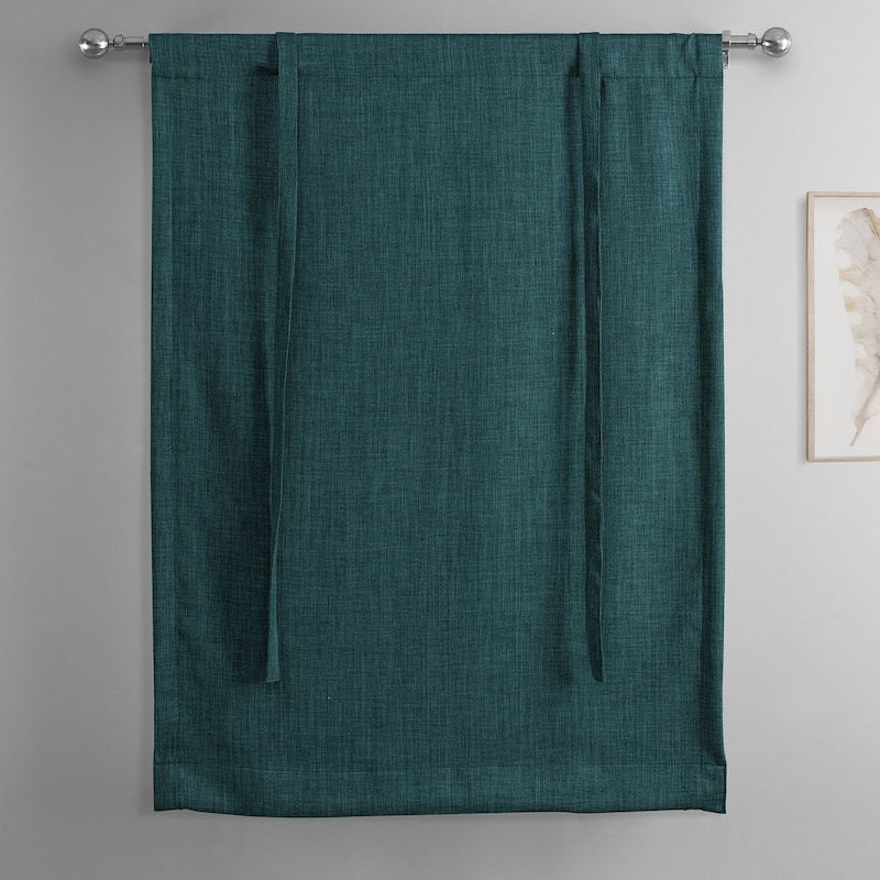 Exclusive Fabrics Faux Linen Room Darkening Tie-Up Window Shade (1 Panel)