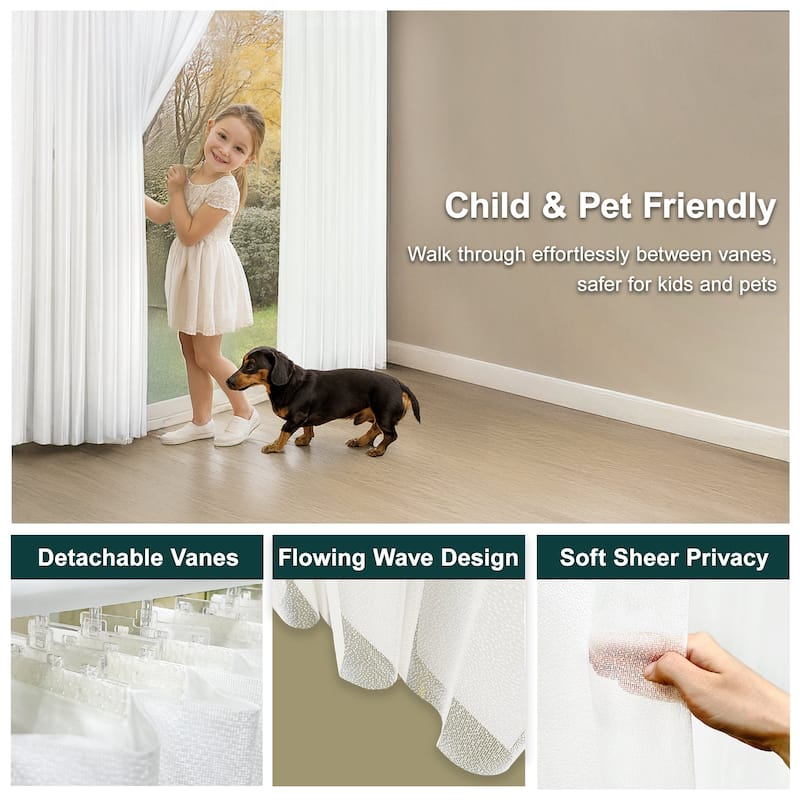 Chicology Light Filtering Sheer White Vertical Blinds 78"W X 84"H