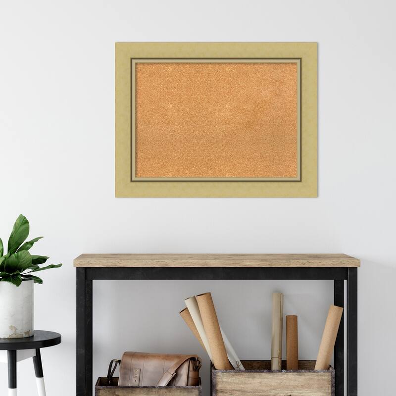 Landon Gold Framed Natural Corkboard Bulletin Board