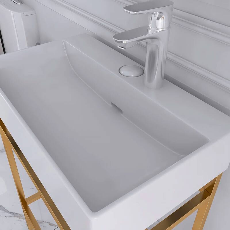 24" Freestanding Bathroom Vanity with Ceramic Sink - 23.62'' x13.98'' x 33.46''